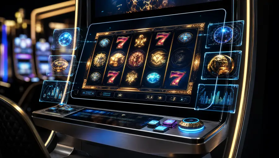 Slot machine electronics and video operation visual